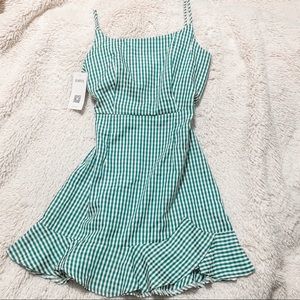 NWT Green and White Mini Gingham Summer Dress